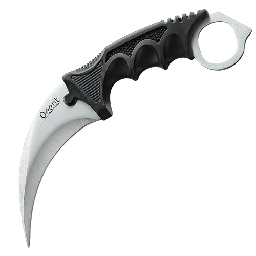 Oeeot Karambit Knife with Sheath, Claw Knife Fixed Blade Tactical Knife Survival Hunting Outdoor Camping Pocket Knives with 3Cr13 Stainless Steel Blade Suitable for Hiking, Gift and Collection