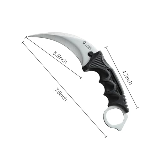 Oeeot Karambit Knife with Sheath, Claw Knife Fixed Blade Tactical Knife Survival Hunting Outdoor Camping Pocket Knives with 3Cr13 Stainless Steel Blade Suitable for Hiking, Gift and Collection