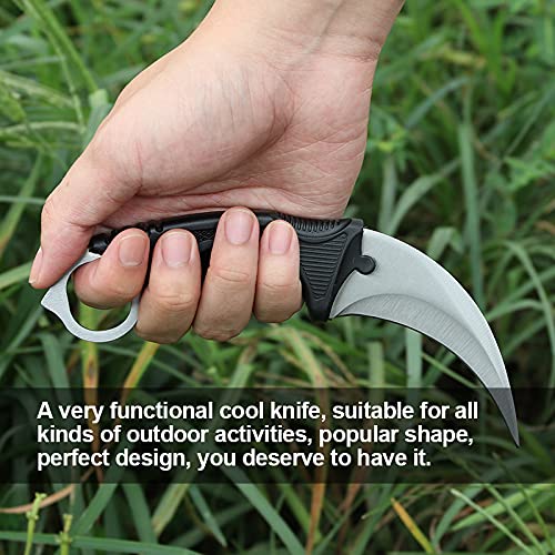 Oeeot Karambit Knife with Sheath, Claw Knife Fixed Blade Tactical Knife Survival Hunting Outdoor Camping Pocket Knives with 3Cr13 Stainless Steel Blade Suitable for Hiking, Gift and Collection