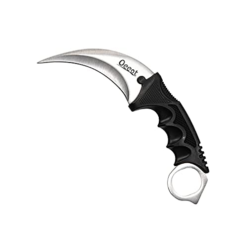 Oeeot Karambit Knife with Sheath, Claw Knife Fixed Blade Tactical Knife Survival Hunting Outdoor Camping Pocket Knives with 3Cr13 Stainless Steel Blade Suitable for Hiking, Gift and Collection