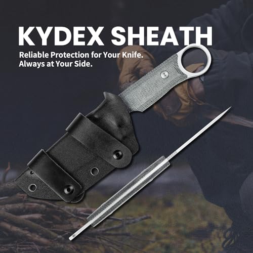 Kizer Cabox Fixed Blade Knife 3.35 Inches D2 Steel Fixed Blade Hunting Knife Micarta Handle with Sheath Pocket Knife1048A1