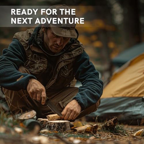 Dispatch Fixed Blade Knife with Sheath, Tactical Hunting Knives with Non-Slip Handle, for Outdoor, Bushcraft, Camping Knives Gifts for Men