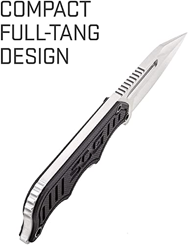 SOG Small Fixed Blade Knife - Instinct Boot Knife, EDC Knife, Neck Knife, 2.3 Inch Full Tang Blade w/ Knife Sheath and Clip, 4in. x 1in. x 8.5in. (NB1012-CP) , Black