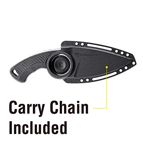 Kilimanjaro 910106 Men's Stretta Tactical Neck Knife - with 6.4-inch overall length, 8Cr13MoV Stainless Steel 3.2-inch Blade, Formed Sheath and carry chained included