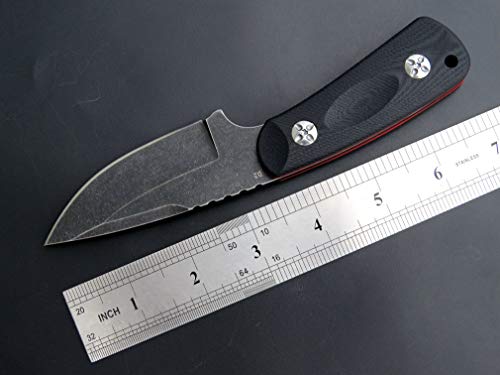 Eafengrow EF121 EDC Fixed Blade Knife D2 Blade Steel G10 Handle with Kydex Sheaths for Outdoor Activities Camping (Black)