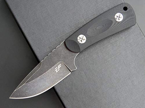 Eafengrow EF121 EDC Fixed Blade Knife D2 Blade Steel G10 Handle with Kydex Sheaths for Outdoor Activities Camping (Black)