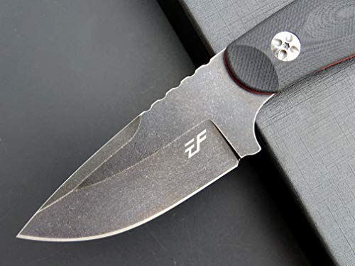 Eafengrow EF121 EDC Fixed Blade Knife D2 Blade Steel G10 Handle with Kydex Sheaths for Outdoor Activities Camping (Black)