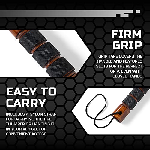 Big Rig Defense: Hickory Stick Tire Thumper - Fish Bat Knocker - Truckers Tool for Checking Tire Pressure - Weighted Stick with Extra Grip