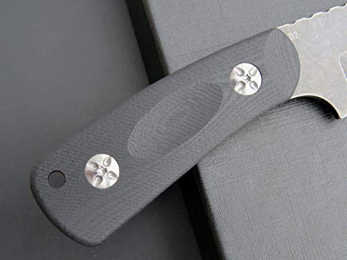 Eafengrow EF121 EDC Fixed Blade Knife D2 Blade Steel G10 Handle with Kydex Sheaths for Outdoor Activities Camping (Black)