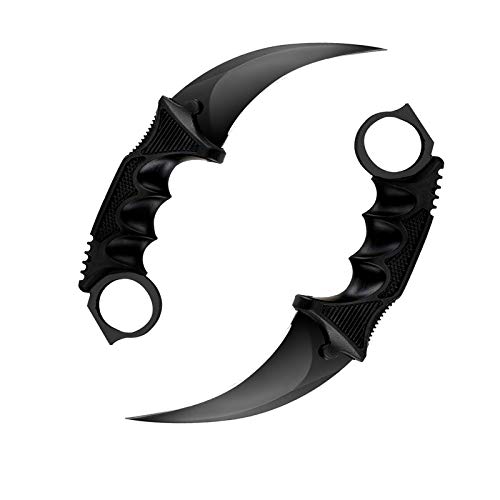 TOPOINT Karambit Knife, Stainless Steel Fixed Blade Knife with Sheath and Cord Knife CS-GO for Hunting Camping and Field Survival (Black&Black)