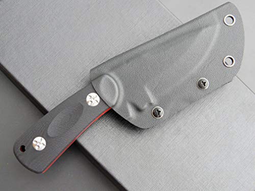 Eafengrow EF121 EDC Fixed Blade Knife D2 Blade Steel G10 Handle with Kydex Sheaths for Outdoor Activities Camping (Black)