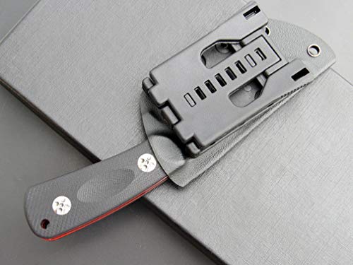 Eafengrow EF121 EDC Fixed Blade Knife D2 Blade Steel G10 Handle with Kydex Sheaths for Outdoor Activities Camping (Black)