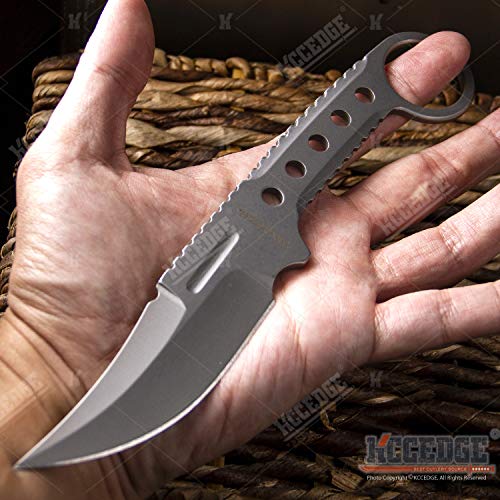 Tactical Knife Hunting Knife Survival Knife Full Tang Fixed Blade Knife Kydex Style Sheath Razor Sharp Edge Camping Accessories Camping Gear Survival Kit Survival Gear Tactical Gear 76407 (Silver)
