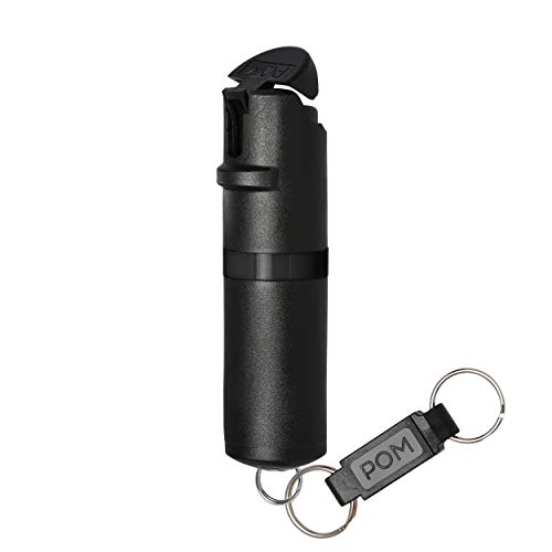 POM Pepper Spray Combo Pack Clip & Keychain - Maximum Strength OC Spray Self Defense- Tactical Compact & Safe Design - 25 Bursts & 10 ft Range - Stream Spray Pattern