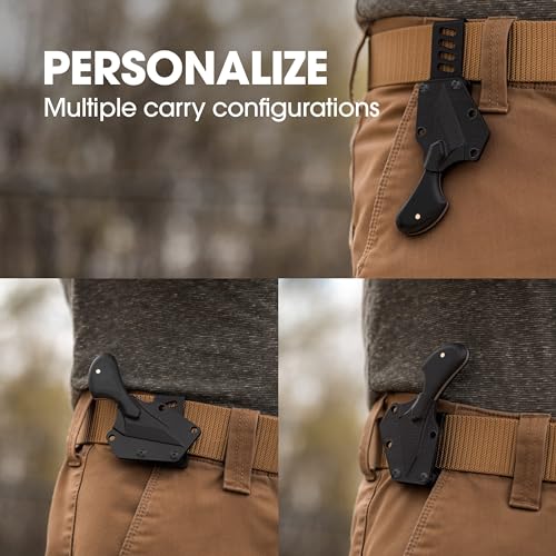 TRUE MYCRO Utility Knife, Fixed Blade Every Day Carry Razor Knife, Compact Boxcutter Neck Knife with Sheath - Black