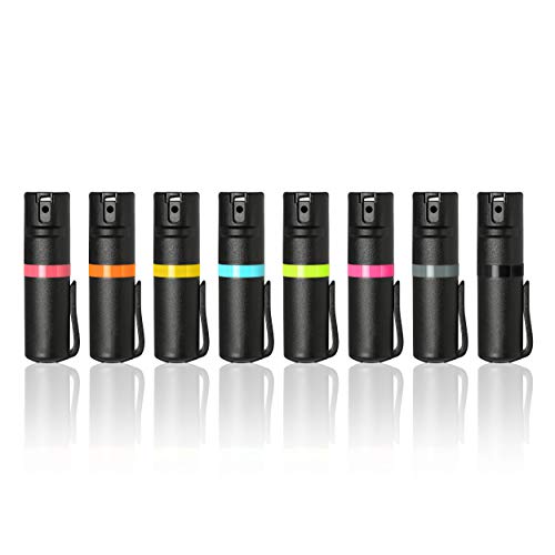 POM Pepper Spray Combo Pack Clip & Keychain - Maximum Strength OC Spray Self Defense- Tactical Compact & Safe Design - 25 Bursts & 10 ft Range - Stream Spray Pattern