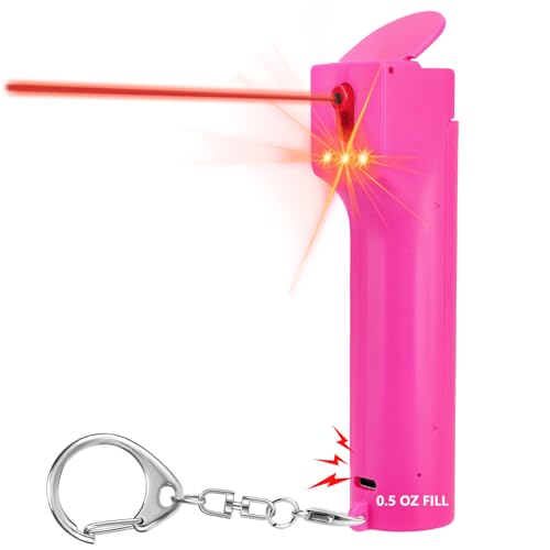 3-in-1 Pepper Spray Self Defence Personal Alarm Set for Women, Max Strength Pepper Gel & 130 dB Safety Alarms & Strobe Lights, Quick Release, 3X Protection, Canister Replaceable, Gifts for Girls
