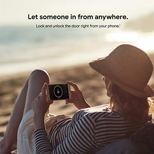 Google Nest x Yale Lock - Tamper-Proof Smart Lock for Keyless Entry - Keypad Deadbolt Lock for Front Door - Satin Nickel