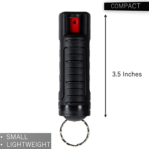 Police Magnum Keychain Pepper Spray Bulk Self Defense Set- Maximum Strength- Belt Clip Safety Key Chains for Women & Men- Made in The USA- 7 Pack Black INJ