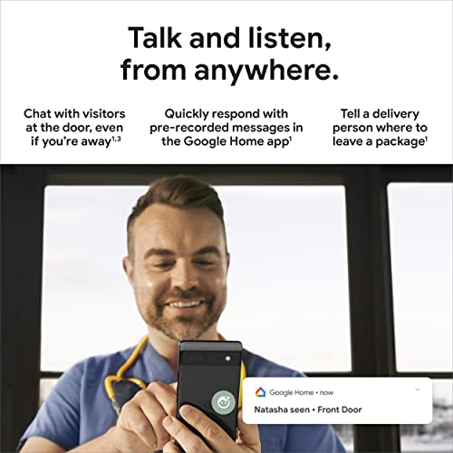 Google Nest Doorbell (Wired, 2nd Gen) - Wired Video Doorbell Camera - Doorbell Security Camera - Snow