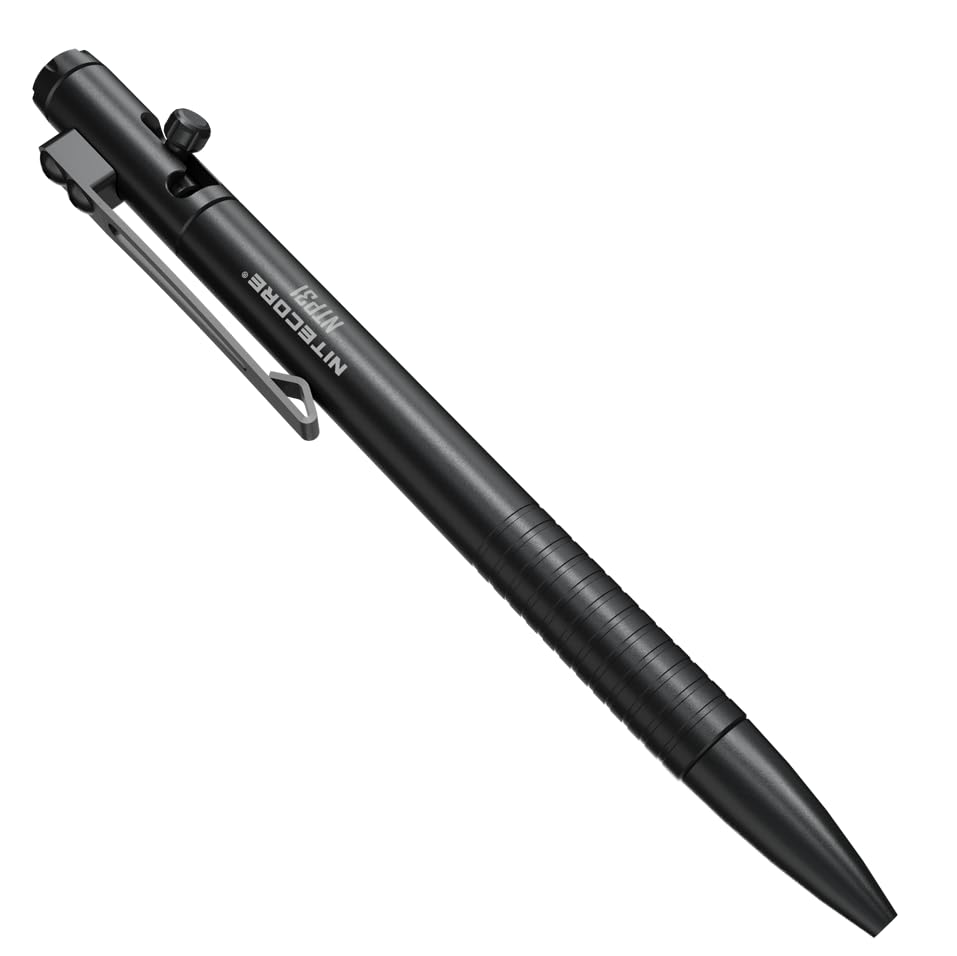 Nitecore NTP31 Bolt Action Tactical Pen with Tungsten Steel Glass Breaker with NitecoreSt Sticker