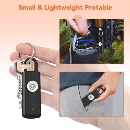 HOTLIFE Personal Safety Alarm for Women, Women Self Defense Keychain Alarm, Personal Alarm with 130 dB Siren & Strobe Light, Personal Emergency Safety Devices for Men, Children, Elderly
