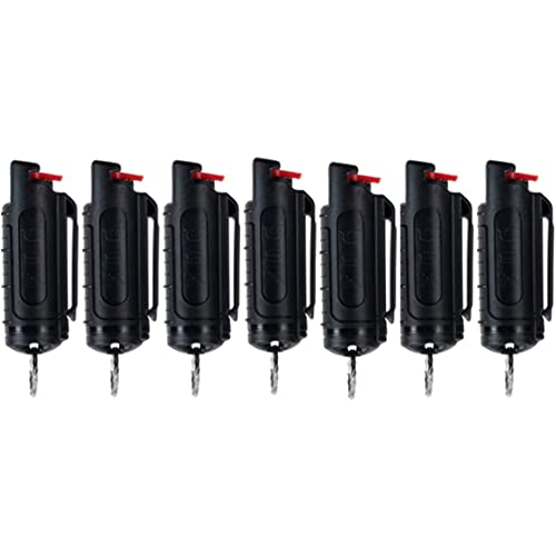 Police Magnum Keychain Pepper Spray Bulk Self Defense Set- Maximum Strength- Belt Clip Safety Key Chains for Women & Men- Made in The USA- 7 Pack Black INJ