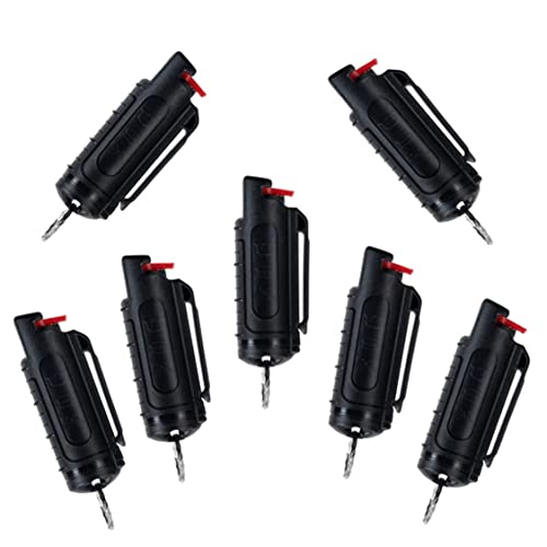 Police Magnum Keychain Pepper Spray Bulk Self Defense Set- Maximum Strength- Belt Clip Safety Key Chains for Women & Men- Made in The USA- 7 Pack Black INJ