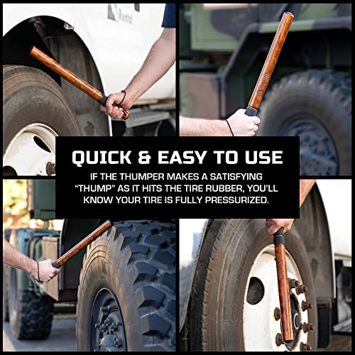 Big Rig Defense: Hickory Stick Tire Thumper - Fish Bat Knocker - Truckers Tool for Checking Tire Pressure - Weighted Stick with Extra Grip