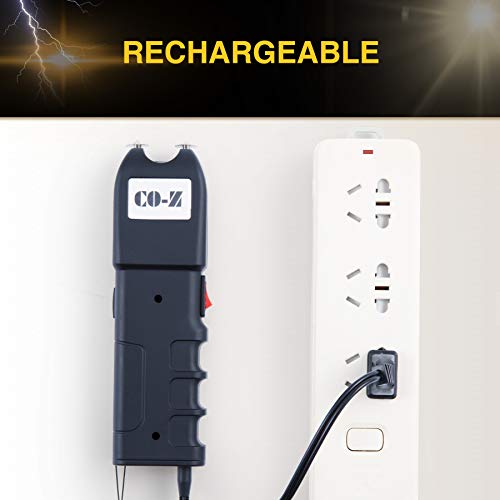 DARTMOOR 300,000V Stun Gun Ultrapowerful Rechargeable Phone Size for Men Women with Side Shock Plates for Car & Self Defense Tactical Flashlight Custom Holster and Lanyard, 2 Packs