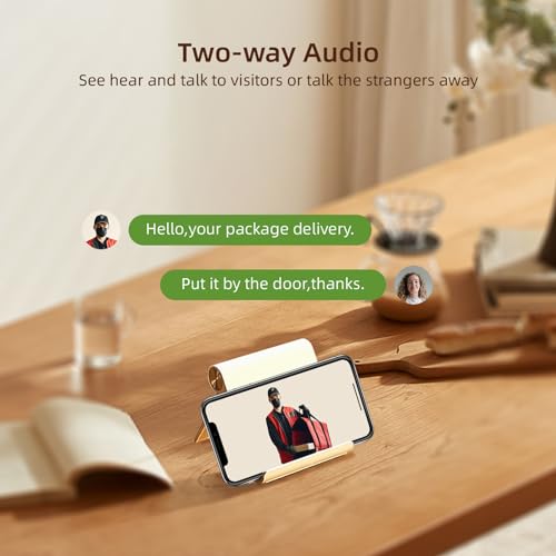 Doorbell Camera Wireless WiFi Video Doorbell with Chime, Two-Way Audio, HD Security Camera,Real-Time Video for iOS & Android Phone,720P (T3)