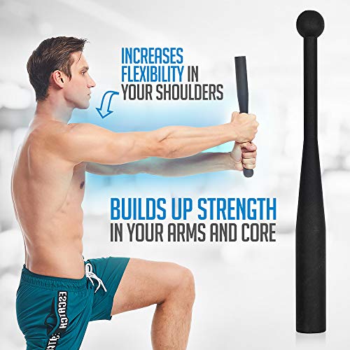 Logest Steel Mace Exercise Club - Heavy Duty Steel Indian Clubs Perfect for Strength Training and Rehabilitation Improves Grip and Full Body Workouts Available in 5 10 15 Pounds Heavy Steel Club