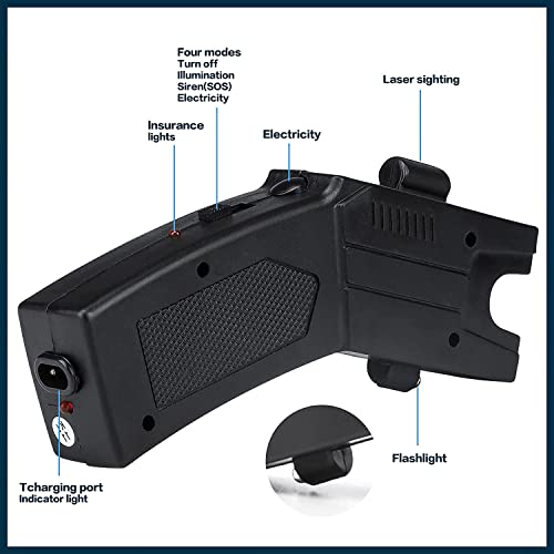 MVQQ Safety Remote Electric Shock Stun Gun Flashlight Tools Stick Distance for Women Self Defense Outdoor Rechargeable