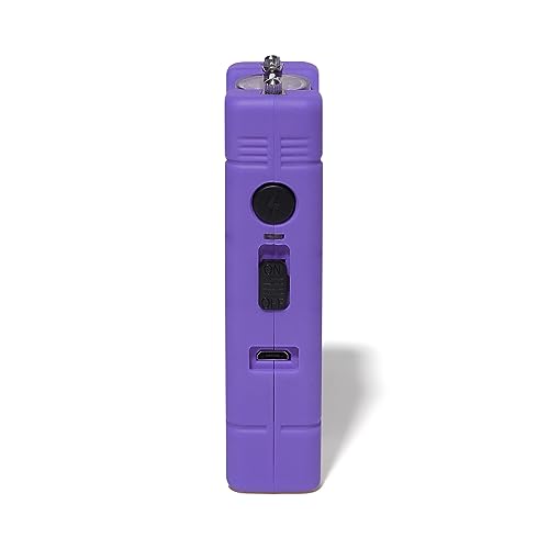 VIPERTEK VTS-881 Micro Stun Gun for Self Defense Rechargeable with LED Flashlight, Purple