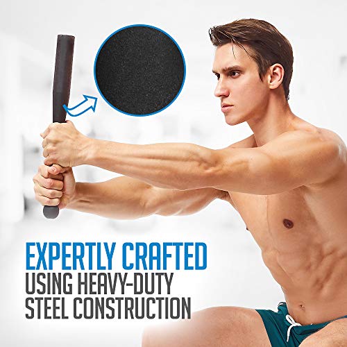 Logest Steel Mace Exercise Club - Heavy Duty Steel Indian Clubs Perfect for Strength Training and Rehabilitation Improves Grip and Full Body Workouts Available in 5 10 15 Pounds Heavy Steel Club