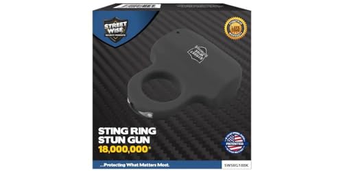 Tactical Ring Stun Gun: Compact, Powerful 18 Million Volt Stun Gun with Unique Squeeze-N-Stun Technology, USB Rechargeable
