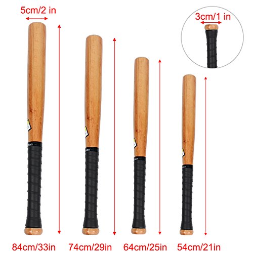 TargetEvo Natural Wood Baseball Bat Outdoor Sports Slugger Wooden Bat Self Defense Rounder Bat 25"