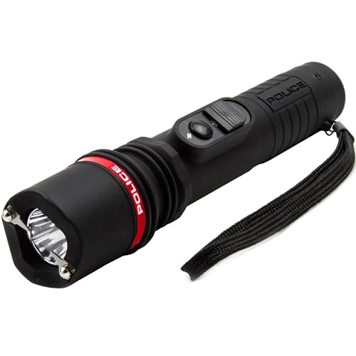 POLICE Stun Gun 305 - Rechargebale With LED Flashlight, Black