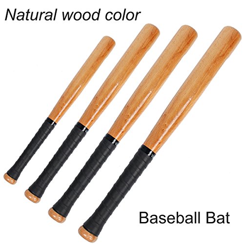 TargetEvo Natural Wood Baseball Bat Outdoor Sports Slugger Wooden Bat Self Defense Rounder Bat 25"