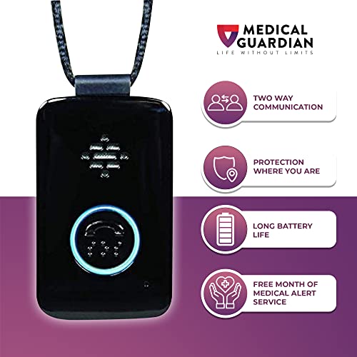 Medical Guardian On-The-Go Wearable Alarm and Panic Button for Elderly - Water-Resistant Emergency Button for Elderly, 24/7 Wireless Medical Alert Systems for Seniors, 4G LTE Cellular (Black)