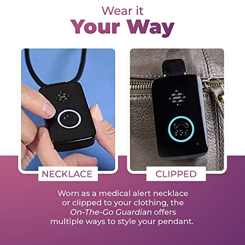 Medical Guardian On-The-Go Wearable Alarm and Panic Button for Elderly - Water-Resistant Emergency Button for Elderly, 24/7 Wireless Medical Alert Systems for Seniors, 4G LTE Cellular (Black)