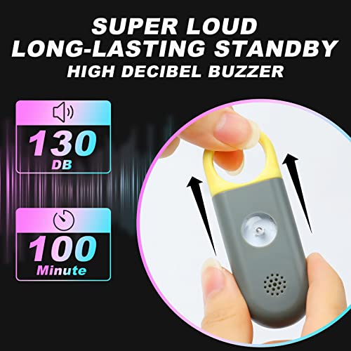 Personal Safety Alarm for Women - 130dB Self Defense Keychains Siren Whistle with Sos LED Strobe Light - Personal Emergency Security Safe Devices Key Chain Alarms for Kids Elderly