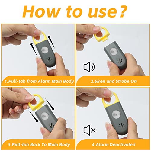 Personal Safety Alarm for Women - 130dB Self Defense Keychains Siren Whistle with Sos LED Strobe Light - Personal Emergency Security Safe Devices Key Chain Alarms for Kids Elderly