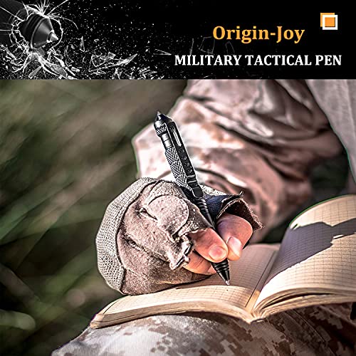 Origin-Joy 3 Pack Tungsten Steel Military Tactical Pen Set, Multifunctional EDC Self Defense Pen With 12 Ballpoint Refills