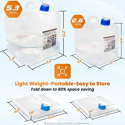 SurVivv Collapsible BPA-Free Water Storage Container