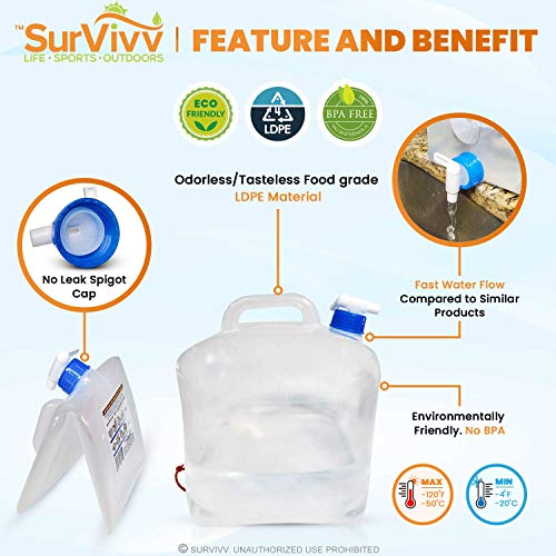 SurVivv Collapsible BPA-Free Water Storage Container