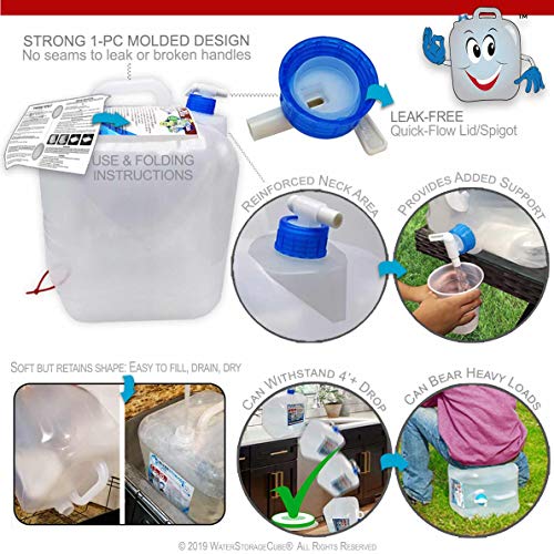 Collapsible BPA-Free Water Storage Container Jug