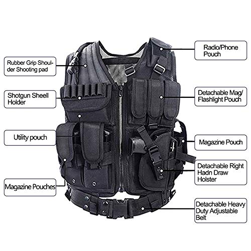 Adjustable Tactical Airsoft Vest for Adults