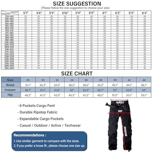 Tactical Military Cargo Pants with 8 Pockets