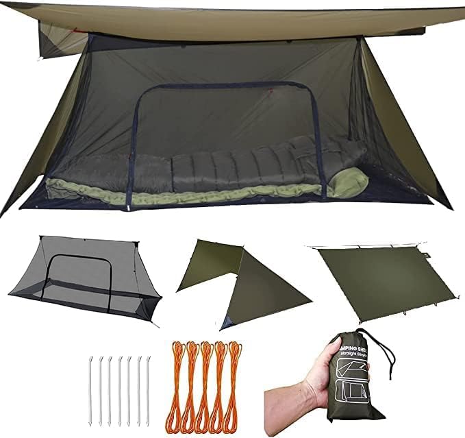 Survival Shelter Tarp Set for Camping & Hiking